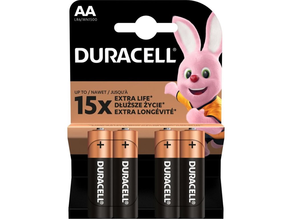 4 x bateria alkaliczna duracell duralock basic c b lr6 aa blister