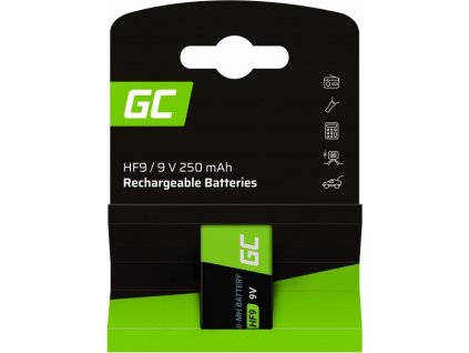 battery 1x 9v hf9 ni mh 250mah green cell