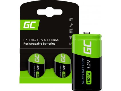 Nabíjateľné batérie 2x C R14 HR14 Ni-MH 1.2V 4000mAh