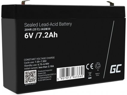 Batéria AGM VRLA 6V 7.2Ah