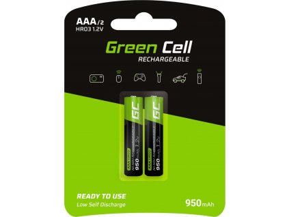green cell 2x aaa hr03 batteries 950mah