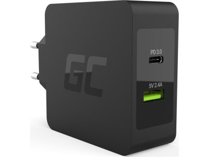 ladowarka green cell usb c 45w pd z przewodem usb c i dodatkowym portem usb do asus zenbook hp spectre hp envy x2 i innych