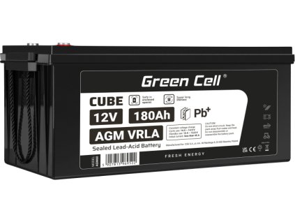 green cell agm vrla 12v 180ah bezobslugowy akumulator do kampera fotowoltaiki paneli solarnych lodzi