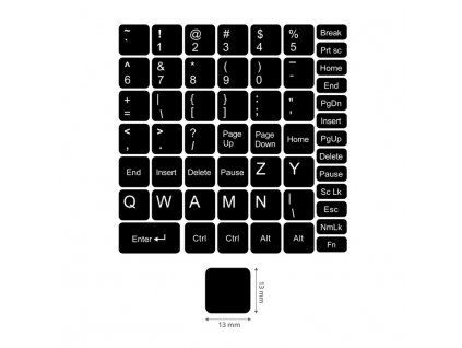 Nálepky na numerickú časť  klávesnice pre notebook a PC 13 x 13
