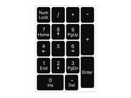 Numericke nálepky na klávesnice pre notebook a PC - Laminatove