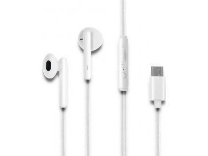 Slúchadlá do uší s mikrofónom | USB Typ C | biele