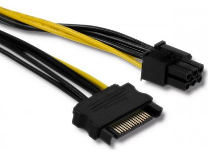Napájací kábel SATA 15pin / PCI-E 6pin| 15 cm