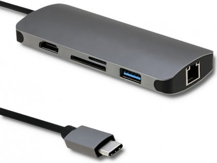 Adaptér USB-C 3.1 / HDMI | USB-A 3.0 | RJ-45 | SD | MICRO SD | PD