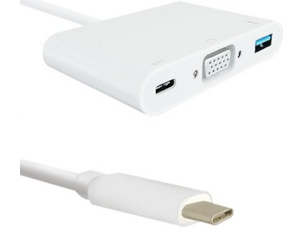 Adaptér USB-C 3.1 | VGA + USB-A 3.0 + USB-C 3.1 PD | 0.19m