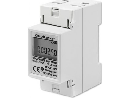 Jednofázový merač spotreby energie na DIN lištu | 230V | LCD | 2P