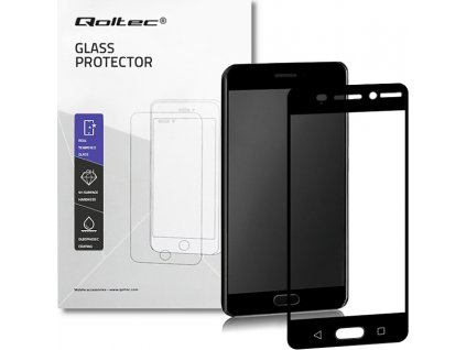 Qoltec Tvrdené ochranné sklo PREMIUM  Nokia 6 | 3D | CZARNE
