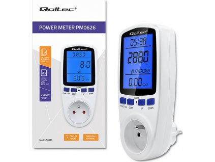 Wattmeter  Počítadlo spotreby energie PM0626 | 3680W | 16A | LCD