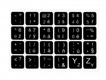 CZ nálepky pre klávesnicu na notebook a PC 13 x 13+UV 4