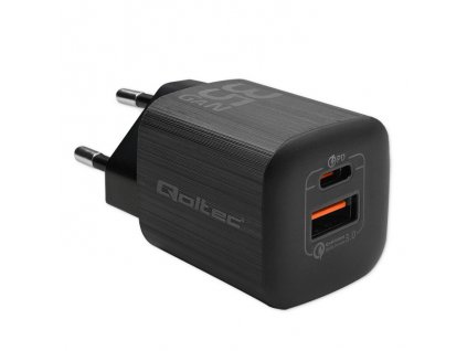 Sieťová nabíjačka 35W GaN ULTRA | 5-20V | 2.25-3A | 1x USB-C PD | 1x USB-A QC 3.0 | Čierna