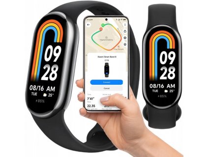 OPASKA SPORTOWA Xiaomi Smartband Mi Band 8 CZARNY AMOLED 1 62 BT 5 1 5 ATM