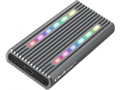 Puzdro pre disk| M.2 SSD SATA | NVME | RGB LED | USB-C