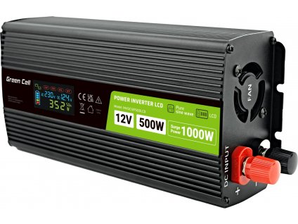 Menič napätia 12V | 500W/1000W | LCD | čistá sínusoida