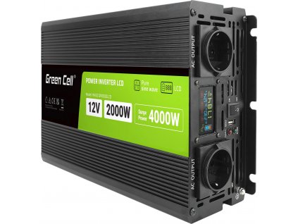 Menič napätia 12V | 2000W/4000W | LCD | čistá sínusoida