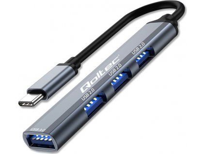 Qoltec Hub adaptér USB-C 3.1 4w1 | USB 3.0 | 3x USB 2.0