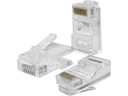 100 x  Modulárny konektor RJ45 | CAT5e | UTP | Pozlátené kontakty | 100 kusov