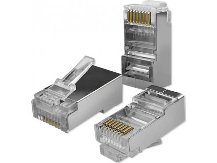 10 x RJ45 Plug modulárny konektor | CAT5e | FTP | Pozlátené kontakty