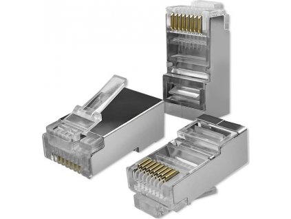 10 x RJ45 konektor | CAT5e | FTP | PassThrough | Pozlátené kontakty