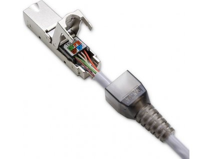 Konektor RJ45 STP bez použitia náradia | CAT6A | JACK PIN | T568B | T568A