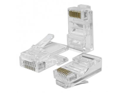 10 x  RJ45 konektor | CAT5e | UTP | PassThrough | Pozlátené kontakty | 10 kusov