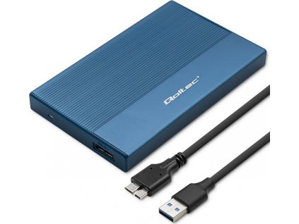 Hliníkové puzdro  | 2,5" SSD HDD šachta | SATA | USB 3.0 | Super rýchlosť 5Gb/s | 2TB | Modrá