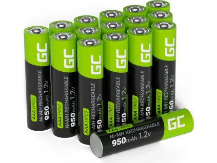 Nabíjateľné batérie 16x AAA HR03 950mAh