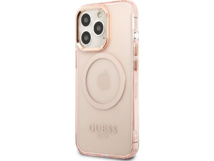 98787 guess translucent kryt s magsafe pre iphone 13 pro ruzovy