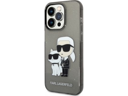 97416 karl lagerfeld glitter kryt pre iphone 14 pro max cierny