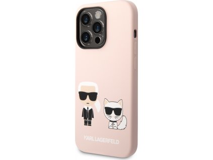 110708 karl lagerfeld karl and choupette liquid silikonovy kryt s magsafe pre iphone 14 pro max ruzovy