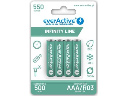 4 x akumulatorki everactive r03 aaa ni mh 800 mah ready to use 3