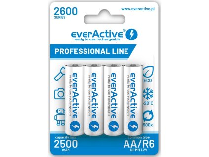 4 x akumulatorki everactive r6 aa ni mh 2600 mah ready to use