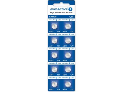 10 x bateria alkaliczna mini everactive ag10 g10 lr1130 lr54