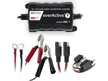 Automatická autonabíjačka a usmerňovač pre 6V / 12V everActive CBC - 1 v 2 batérie