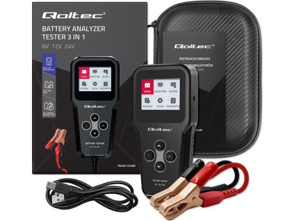 Qoltec digitálny tester batérií 3v1 s LCD| 6V | 12V | 24V | 30Ah - 200Ah