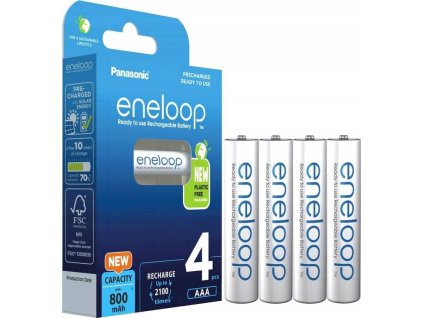 4 x AAA / R03 Panasonic Eneloop Ni-MH 800mAh BK-4MCDE/4BE batérie  Ekologické nabíjateľné batérie s dlhou životnosťou
