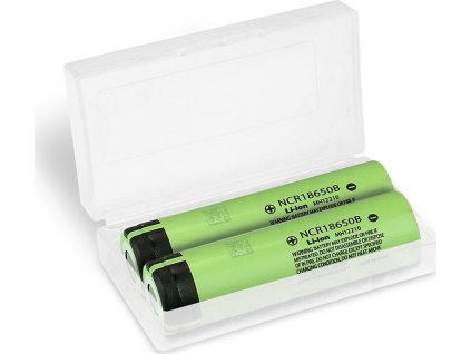 2 x 18650 Li-ion 3350 mAh batéria Panasonic NCR-18650B - BOX / kontajner
