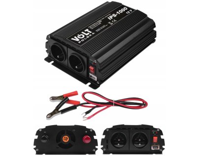Volt Polska IPS 1000 | Menič napätia 12V na 230V | 700W / 1000W | Modifikovaná sínusoida