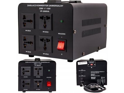 Konvertor napätia 230V ↔ 110V 2000W | Trafo USA ↔ EU | SOFT START