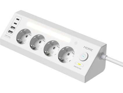 listwa zasilajaca morre m411 4 gniazda ac 2xusb c 15w 2xusb a 12w 2m 2