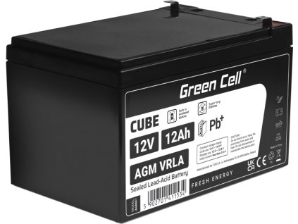 green cell agm vrla 12v 12ah bezobslugowy akumulator do systemu alarmowego kasy fiskalnej zabawki outlet