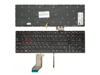 SK CZ Klávesnica Lenovo IdeaPad Y700 Y700 15ISK Y700 17ISK čierna no frame backlight