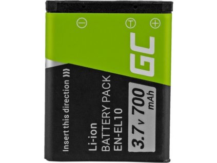 Batária Green Cell ® EN-EL10 do Nikon Coolpix S60, S80, S200, S210, S220, S500, S520, S3000 3.7V 700mAh