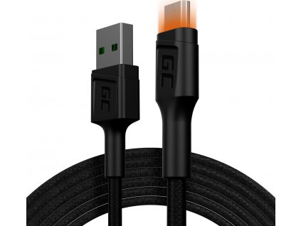KábelGC Ray USB - Micro USB 200cm oranžovým podsvietením LED, rýchlym nabíjaním