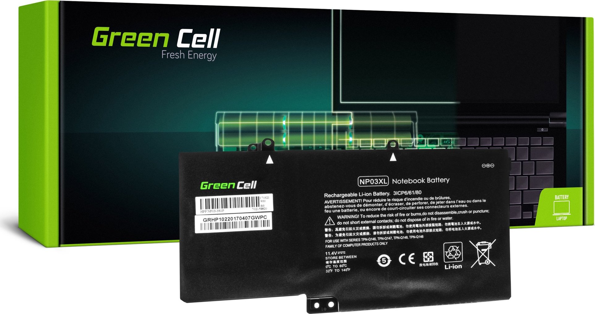 GREEN CELL Batéria do notebooku HP Envy x360 15-U Pavilion x360 13-A 13-B