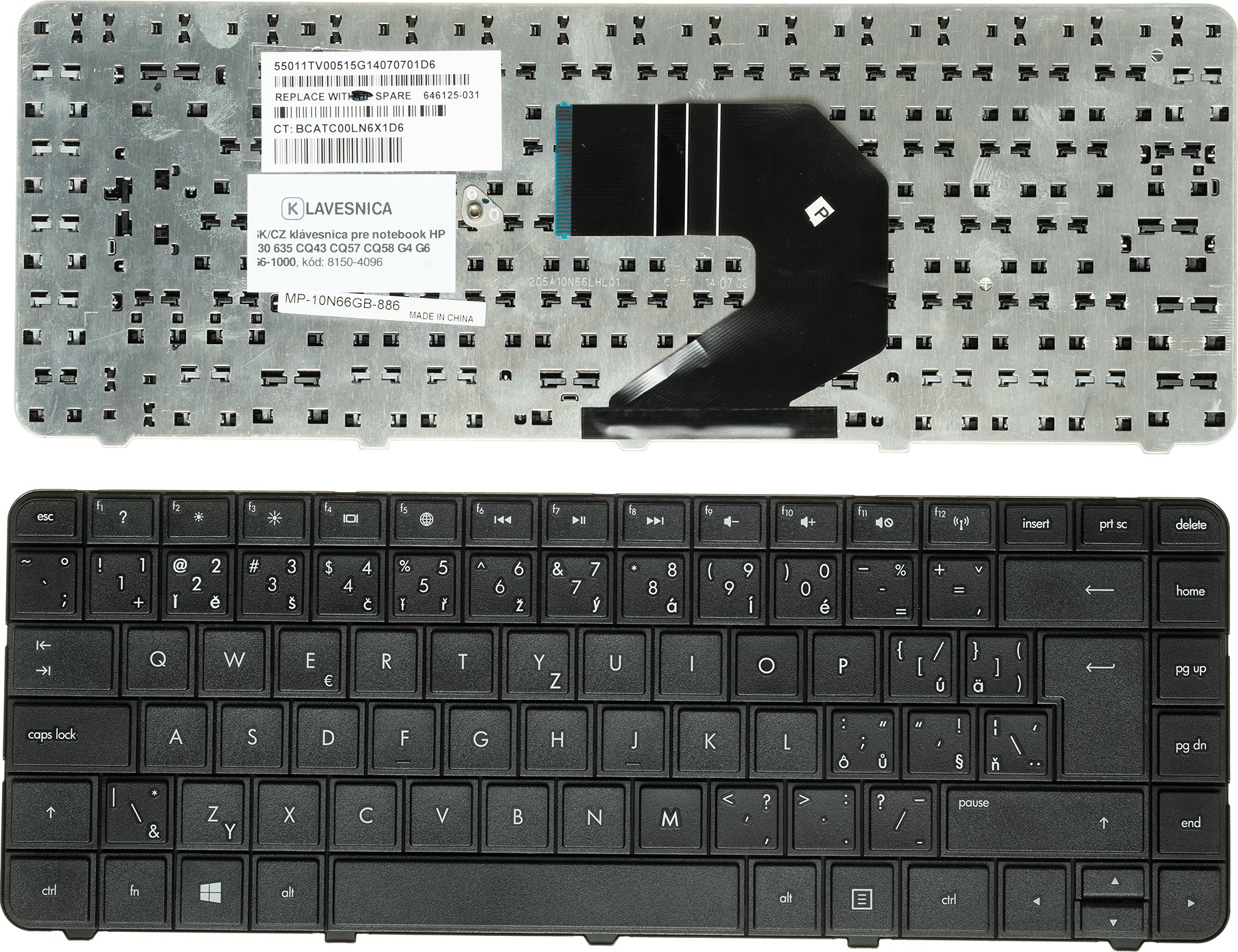 Emeru SK/CZ klávesnica Compaq CQ45, HP 450 G1, HP 455 G1, 6037B0057001