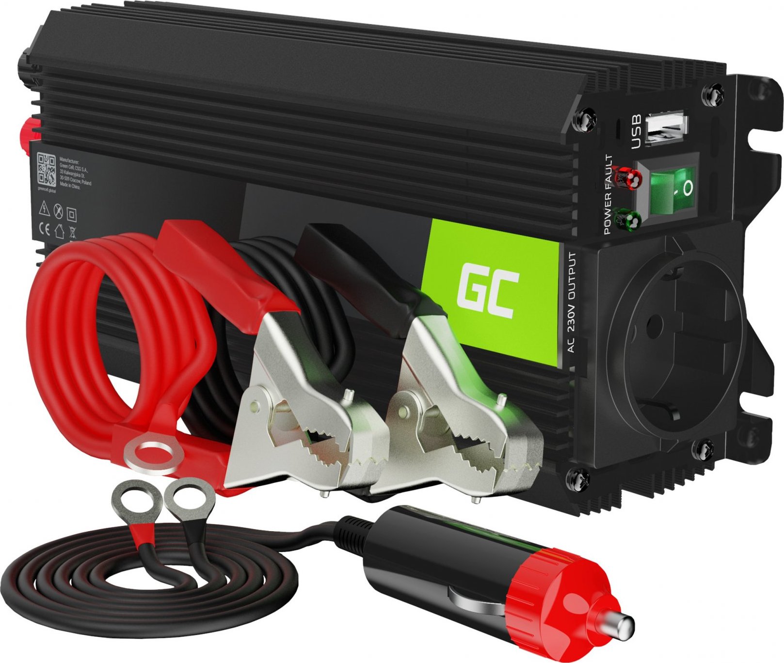 Menič napätia verzie PRO 12V na 230V 500W/1000W s USB portom